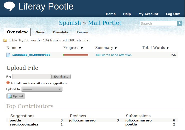 Overview of a translation project for a language