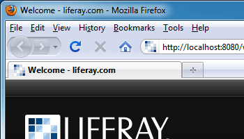 localhost with the default liferay favicon